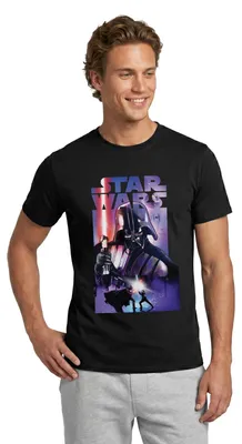 Produktbild von Star Wars Darth Vader Mit Rotem Lichtschwert Männer T-Shirt, L, Schwarz