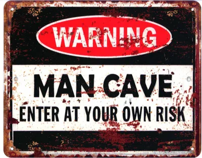 Produktbild von Moritz Deko Blechschild Warning Man Cave Enter at Your Own Risk Retro Geschenk-Idee aus Metall Vintage-Design zur Dekoration