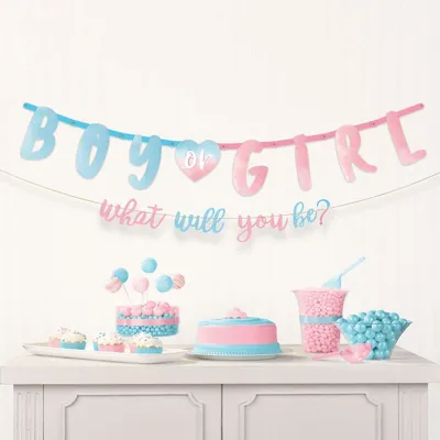 Image de Set de bannières 2 pièces  Babyparty garçon ou fille