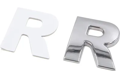 Produktbild von Silberfarbener Metall-R-Buchstaben-Alphabet-Aufkleber, Emblem-Abzeichen-Aufkleber für Auto