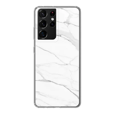Produktbild von MuchoWow® Handyhülle Schutzhülle Hülle für Samsung Galaxy S21 Ultra Marmor - Weiß - Linie - Muster - Luxus - Marmoroptik Silikon Softcase Handy Hülle - Mobiltelefon