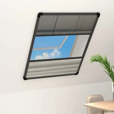 Produktbild von Schlichtes Insektenschutz-Plissee für Fenster Alu 80x120 cm mit Jalousie - 3276474