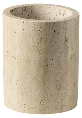 Immagine prodotto di APS 11756 Portaposate TRAVERTINE - Travertino (calcare), Ø 11 cm, altezza 13,5 cm, con foro di scarico