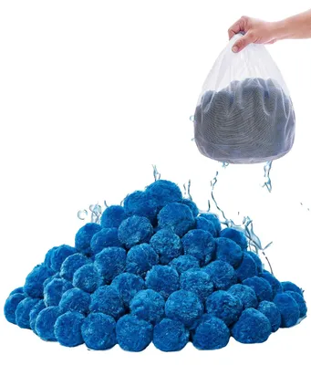 Image de VEVOR Boules de filtration pour piscine, 0,7 kg de boules de filtration remplacent le sable de filtration de piscine, réutilisable, polyester bleu, convient pour les piscines, piscines hors sol