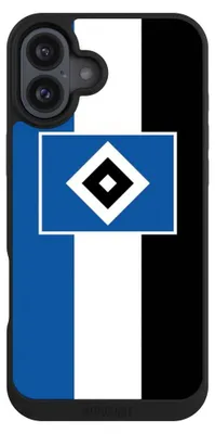 Produktbild von NIVOCASE Handyhülle für Apple iPhone 16 Plus  Hülle NIVOpure Case Schwarz HSV Hamburger SV Streifen