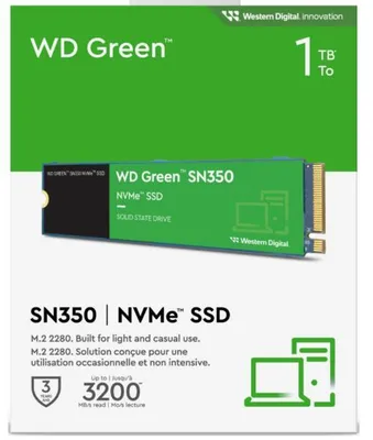 Produktbild von Western Digital Green WDS100T2G0C, 1 TB, M.2, 2400 MB/s