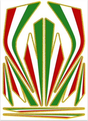 Obrázek produktu pro Samolepky, sada dekorace vlys trikolóra Itálie pro moto, 250 x 350 mm