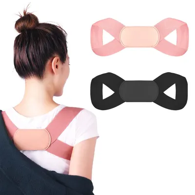 Image de 2 correcteurs de posture - Soutien lombaire réglable avec bretelles pour les épaules, pour améliorer la posture