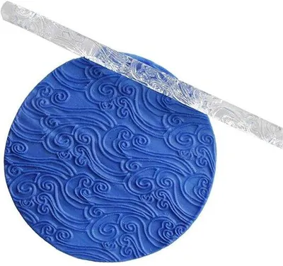 Obrázok produktu pre Akryl valček s motívom vlniek, určený na zdobenie tort a koláčov – 16 x 1 cm – Odolný materiál