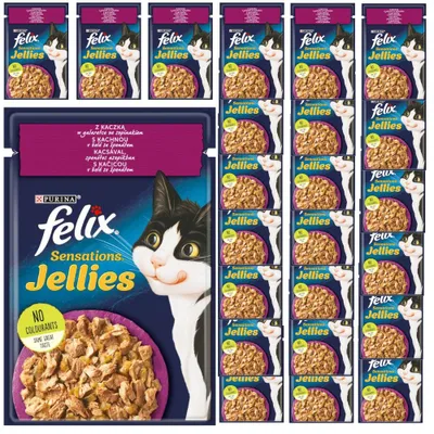 Zdjęcie produktu dla Felix Sensations Jellies Karma Dla Kotów Z Kaczką W Galaretce Ze Szpinakiem 26x85g