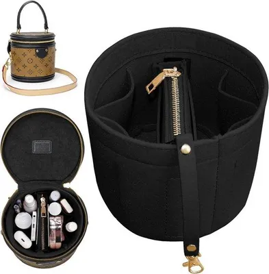 Produktbild von Famanu Handtaschen Organizer mit abnehmbarer Tasche und Schlüsselanhängern - Schwarz