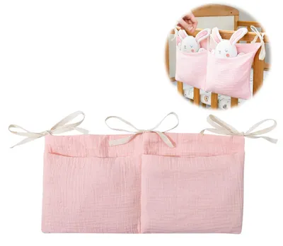 Immagine prodotto di Organizzatore per culla con 2 scomparti - Rosa, leggero