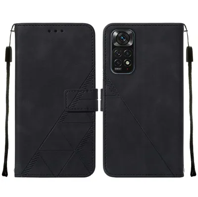 Produktbild von Redmi Note 11S Hülle, Schlank Prägung Flip Leder Kartenfächer Schutzhülle mit Ständer für Xiaomi Redmi Note 11S / Note11 4G Schwarz