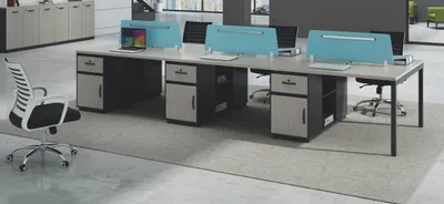 Produktbild von Teambürotisch Tisch Schreibtisch Co Working Gemeinschaftsschreibtisch 6 Personen