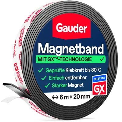 Immagine prodotto di GAUDER, nastro magnetico autoadesivo, resistente (6 m x 20 mm)