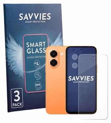 Produktbild von 3x Savvies Schutzglas Folie für Honor X7e (Display+Kamera) 9H Panzer Schutzfolie Glas Displayschutz klar transparent