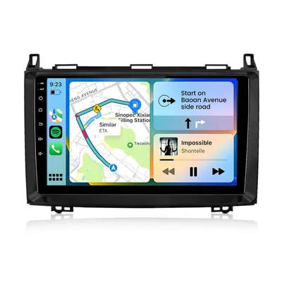 Immagine prodotto di Autoradio Hexinex da 9 pollici con Android 15 per Mercedes Classe A/B W169 W245, 2 GB + 64 GB, GPS, Wi-Fi, CarPlay
