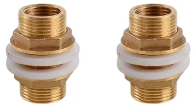 Produktbild von 2 Stück Regentonnendurchführungen, Fassverschraubungen, Tankdurchführungen aus Messing, geeignet für Wasserhähne, Regentonnen und Tanks