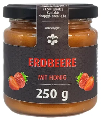 Erdbeere mit Honig Honigsüßer aufstrich mit natürlicher Frucht