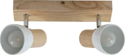 Produktbild von Lindby Deckenleuchte Thorin, 27 cm, 2-flg., weiß, Holz, E14