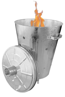 Image de Baril à feu XL 110 litres - Baril rond pour déchets de jardin