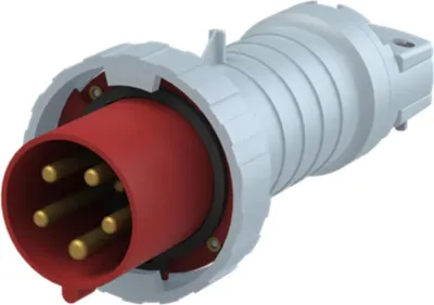 Immagine prodotto di Connettore Amphenol 63 Ampere CEE a 5 poli (3P+N+PE) maschio, codifica 6h rosso 200/346V fino a 240/415V frequenza 50 e
