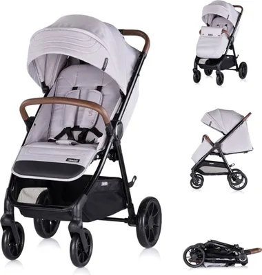 Produktbild von Chipolino Kinderwagen Ultera Buggy klappbar Korb Federung Hinterradbremse Gurt grau