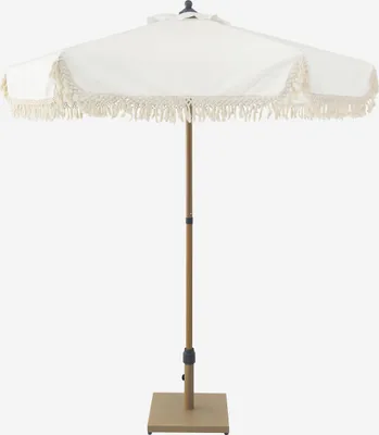 Immagine prodotto di Ombrellone rotondo dritto con frange, Ø2m, Beige