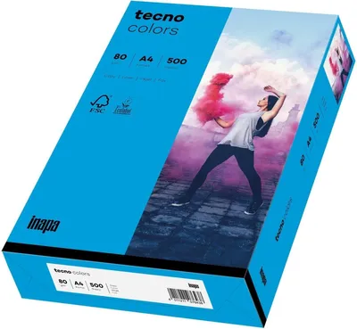 Produktbild von Multifunktionspapier tecno colors A4 80 g/qm VE=5x500 Blatt intensivblau