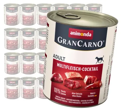 Produktbild von Animonda GranCarno Adult 24x800g Nassfutter für Hunde, Fleischcocktail