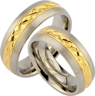 Produktbild von Ringe aus Titan , IP Gold Platierung , Trauringe mit Gratis Gravur Hochzeitsringe Eheringe Partnerringe Ohne Steine JT24x