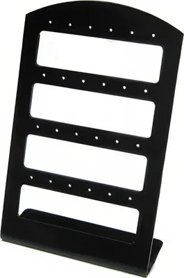 Produktbild von 3 stück Schmuckständer Ohrsteckerdisplay Ohrringhalter Ohrringständer für 24 Ohrringe schwarz O-S24