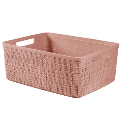 Obrázok produktu pre Úložný košík Jute M ružový plast 36 x 15 x 28 cm