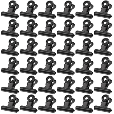 Metallklammern 30 mm, 50 Stück, schwarz, für Fotos, Büro, Küche