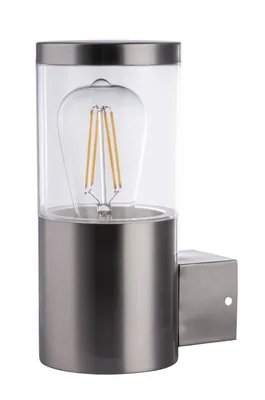 Produktbild von Globo Lighting Außenleuchte Edelstahl, Kunststoff klar, Richtung Lichtschein: aufwärts, IP44, BxH: 100x230mm, AL: 140mm, exkl. 1x E27 60W 230V