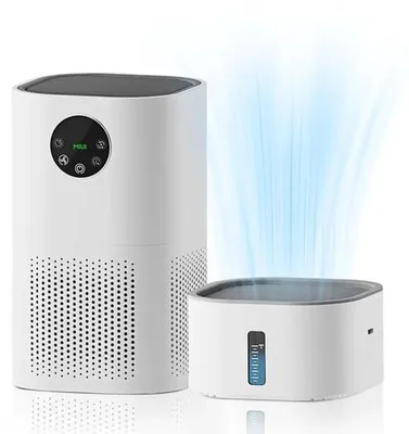 Obrázek produktu pro Čistička vzduchu – se zvlhčovačem – 2 v 1 – filtr HEPA H13 – alergie – zvířecí srst – a kouř – tichá a účinná – vhodná do ložnice a obývacího pokoje – se zvlhčovací funkcí