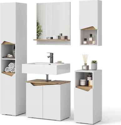 Obrázek produktu pro Vicco Koupelnový nábytek Marelle, 5 dílů, Bílá/Řemeslný dub