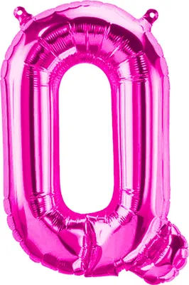 Produktbild von Folienballon Buchstabe Q, pink, ca. 40 cm, für Luftbefüllung