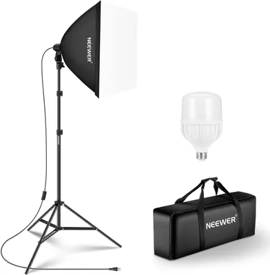 Obrázek produktu pro Světelná sada s softboxem, 350 W, LED žárovka s teplotou barev 5700 K, rozměry softboxu 61 x 61 cm