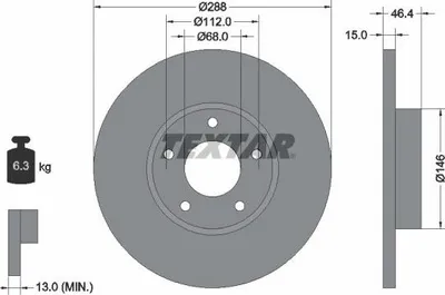 Produktbild von TEXTAR Bremsscheibe Artikel: 92057405
