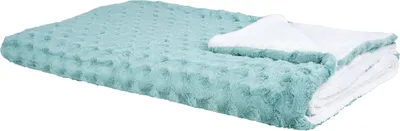 Zdjęcie produktu dla BELIANI Narzuta na łóżko jasnozielona 200 x 220 cm fakturowana futerkowe podszycie