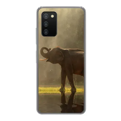 Produktbild von MuchoWow® Handyhülle Schutzhülle Hülle für Samsung Galaxy A03s Elefant - Wasser - Tiere - Natur Silikon Softcase Handy Hülle - Schutz