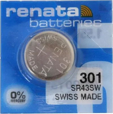 Obrázek produktu pro Renata 301 SR43SW Hodinová Minceová Baterie – 1.55 V