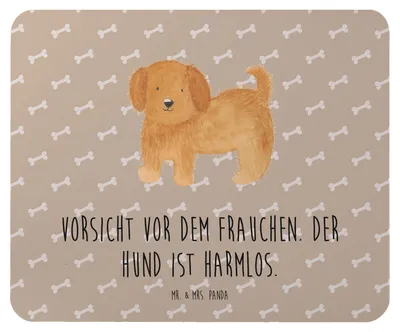 Produktbild von Mr. & Mrs. Panda Mouse Pad Hund Flauschig - Hundeglück - Geschenk, Mousepad, Frauchen, Sprüche, mausteppich, pc mausunterlage, Niedlich, laptop, Mauspad, Witzig, Hunde