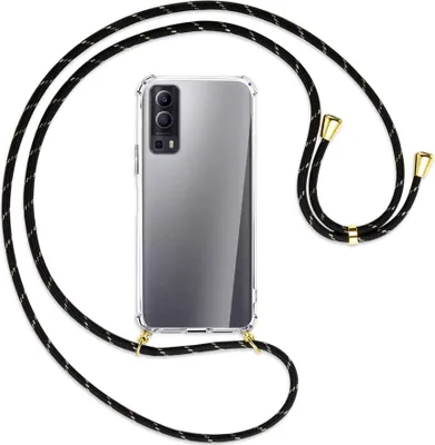 Produktbild von Handykette Backcover-Schutzhülle mit Band (Metall goldfarben) für vivo Y52 5G / Y72 5G / vivo iQOO Z3 - schwarz/gold