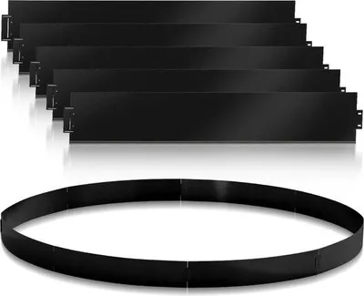Produktbild von Gartengrenze Grasrand Wurzelbarriere Gegalvanisiertes Metall Perforierte Ränder Schwarz 100x15cm 10m