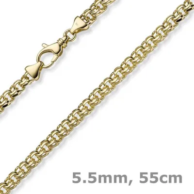 Produktbild von 5,5mm Garibaldi Kette Halskette aus 585 Gold Gelbgold massiv 55cm