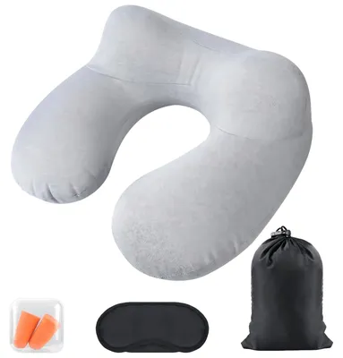 Produktbild von Ergonomisches, aufblasbares Nackenkissen mit abnehmbarem, waschbarem Bezug