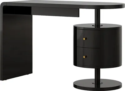 Immagine prodotto di Scrivania Vicco Lara Nero lucido 120 x 50 cm con 2 conducenti, Model 50032