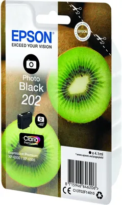 Produktbild von Epson Kiwi Singlepack Photo Black 202 Claria Premium Ink